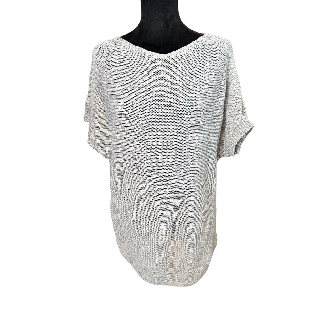 Tommy Bahama Gray Paradise Sun Textured‎ Knit Pullover Cotton/Linen Blend Size M